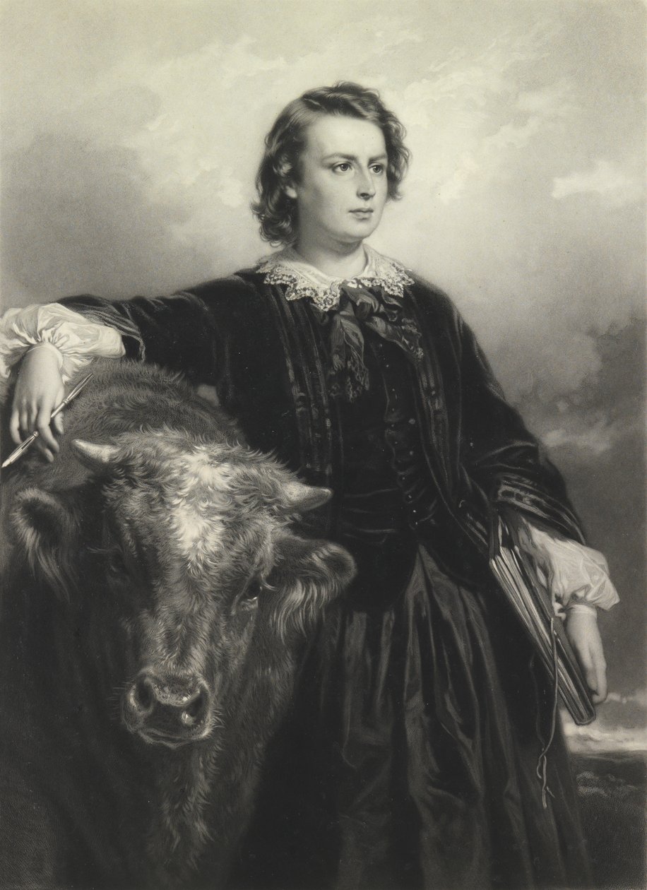 Rosa Bonheur a los treinta y cuatro años (mezzotinta) de Samuel Cousins
