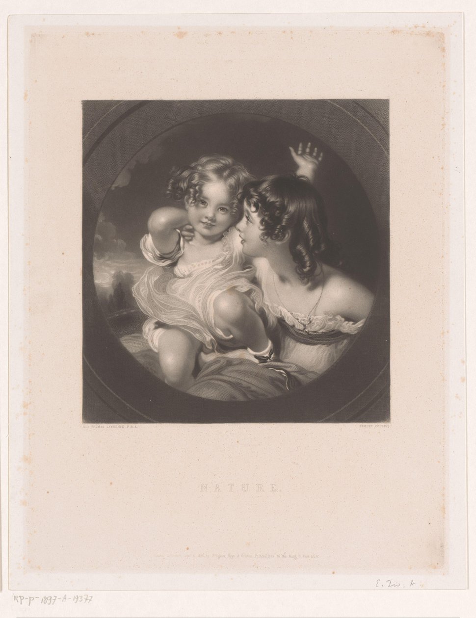 Dos niños con rizos Naturaleza (título sobre el objeto) de Samuel Cousins