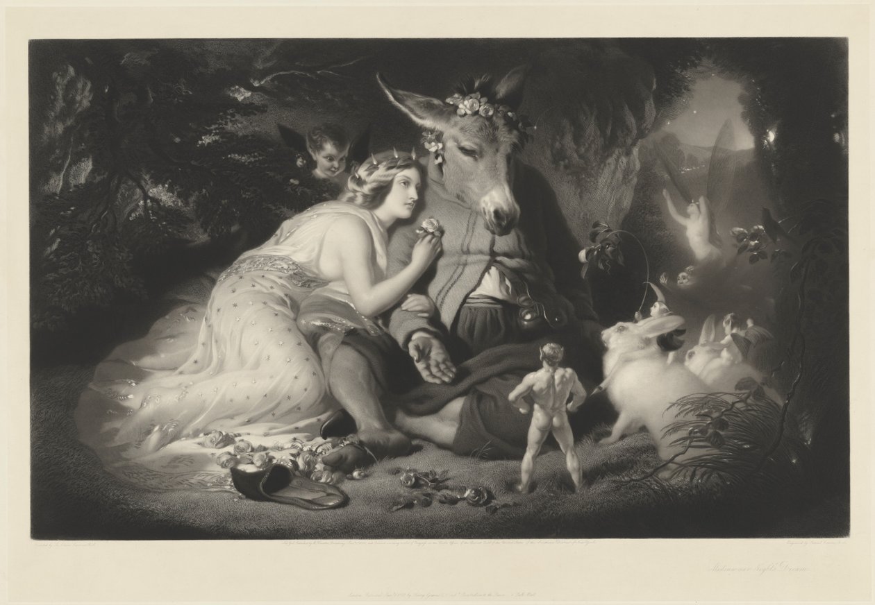 Sueño de una Noche de Verano de Samuel Cousins after Sir Edwin Landseer