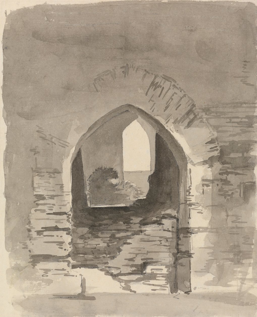 Entrada arqueada a un edificio en ruinas de Samuel Davis
