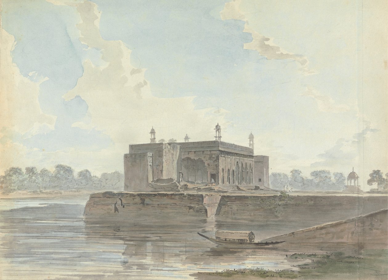Palacio en ruinas junto a un río de Samuel Davis