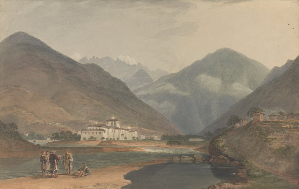 La antigua capital de invierno de Bután en Punakha Dzong de Samuel Davis