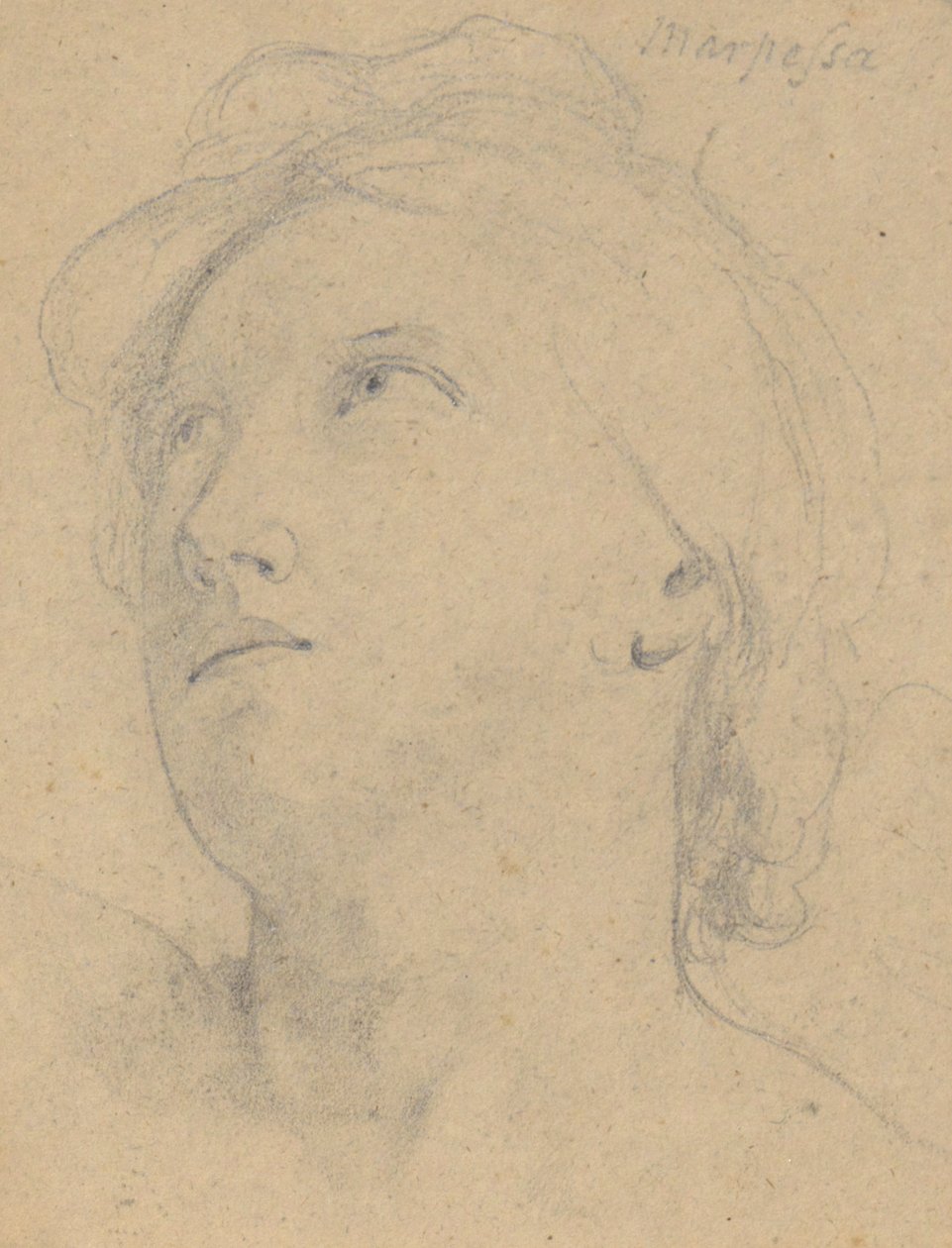 Estudio para El juicio de Júpiter (Marpessa, cabeza) de Samuel Finley Breese Morse