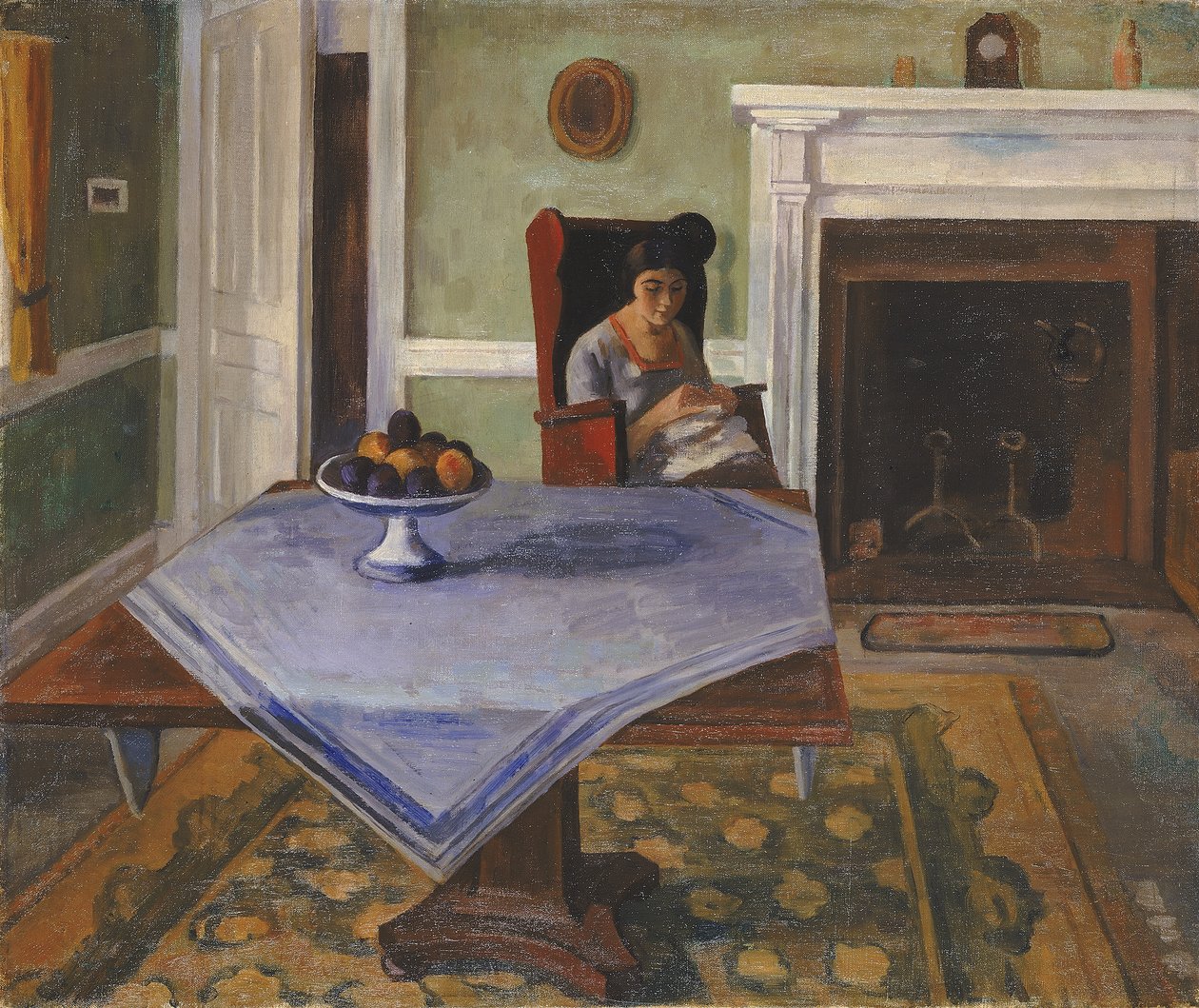 Interior de granja, ca. 1924 de Samuel Halpert