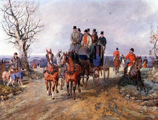 Un carruaje en el camino abierto de Samuel Henry Alken