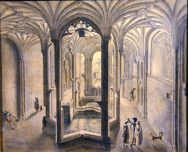 Vista interior del Spa Holywell, Gales del Norte de Samuel Hieronymous Grimm