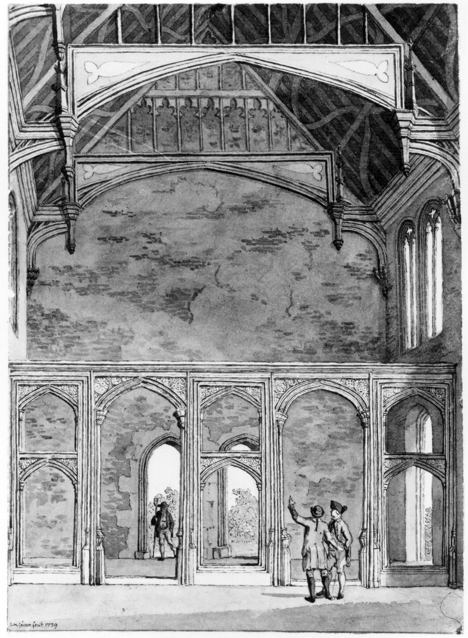 Extremo suroeste del Gran Salón en Eltham, 1779 de Samuel Hieronymous Grimm