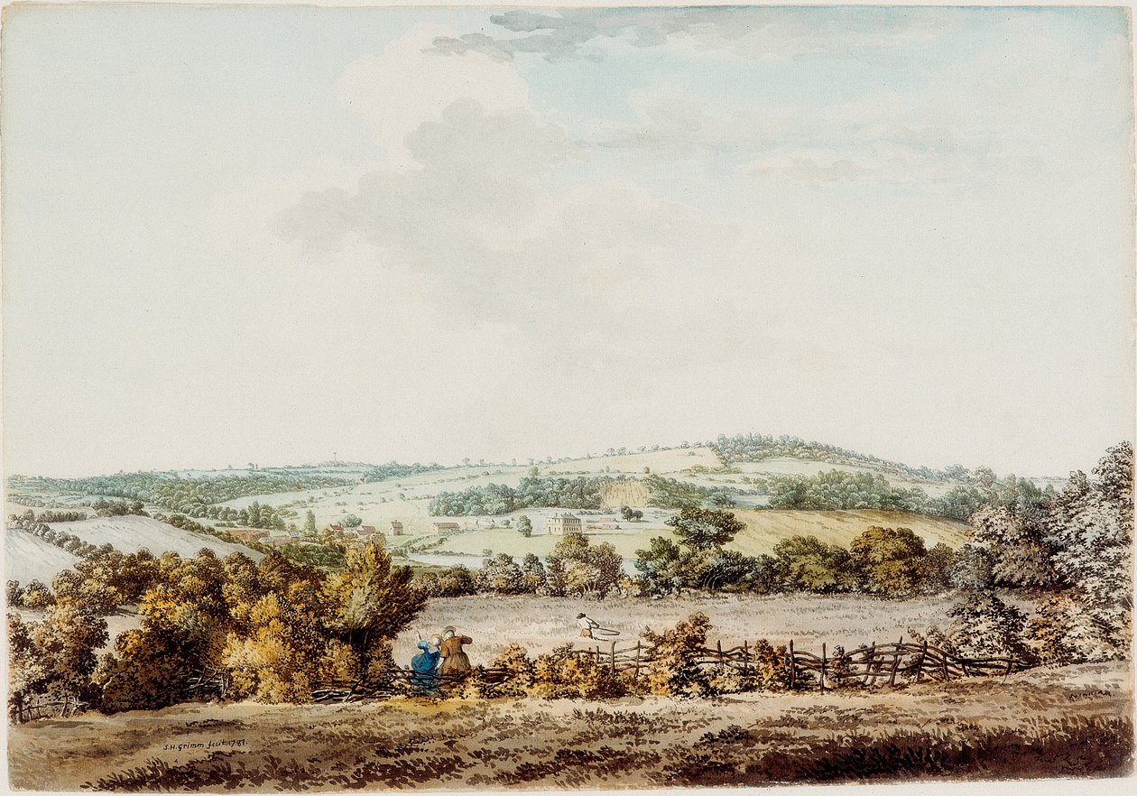 La vieja casa en el Grange y Barber Wood, 1787 de Samuel Hieronymous Grimm