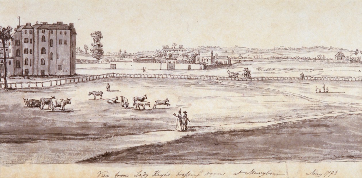 Vista desde el vestidor de Lady Kaye en Marylebone de Samuel Hieronymus Grimm