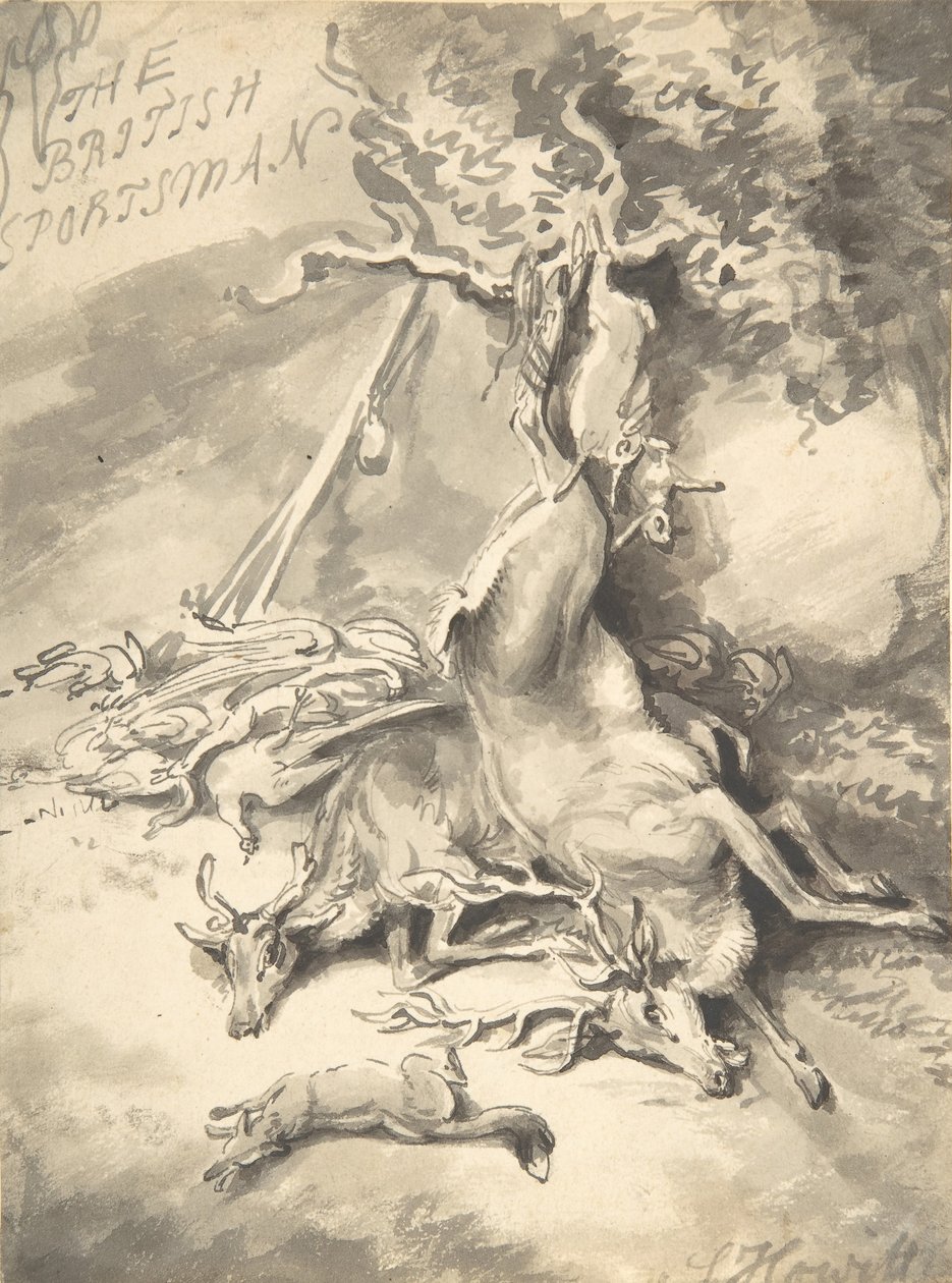 Diseño para el Frontispicio de El Deportista Británico, ca. 1812 de Samuel Howitt