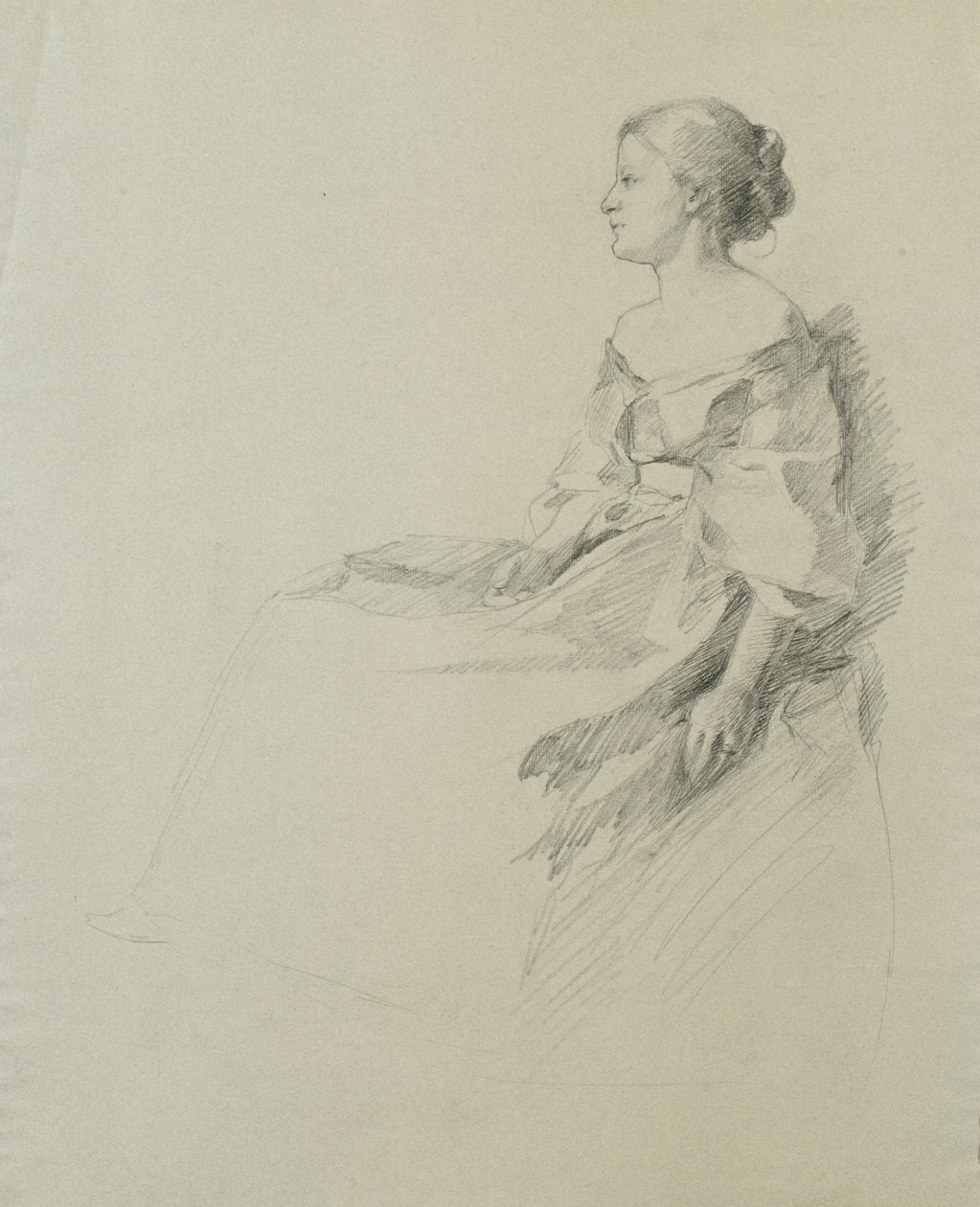 Mujer sentada de perfil de Samuel Isham
