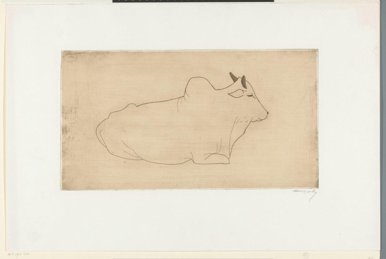 Cebú reclinado de Samuel Jessurun de Mesquita (signed by artist)