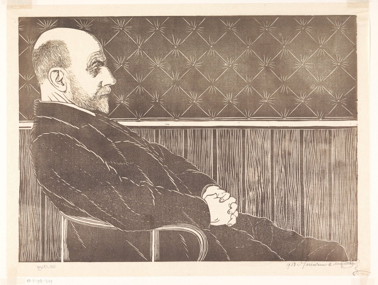 Retrato de Maurits van der Valk de Samuel Jessurun de Mesquita (signed by artist)