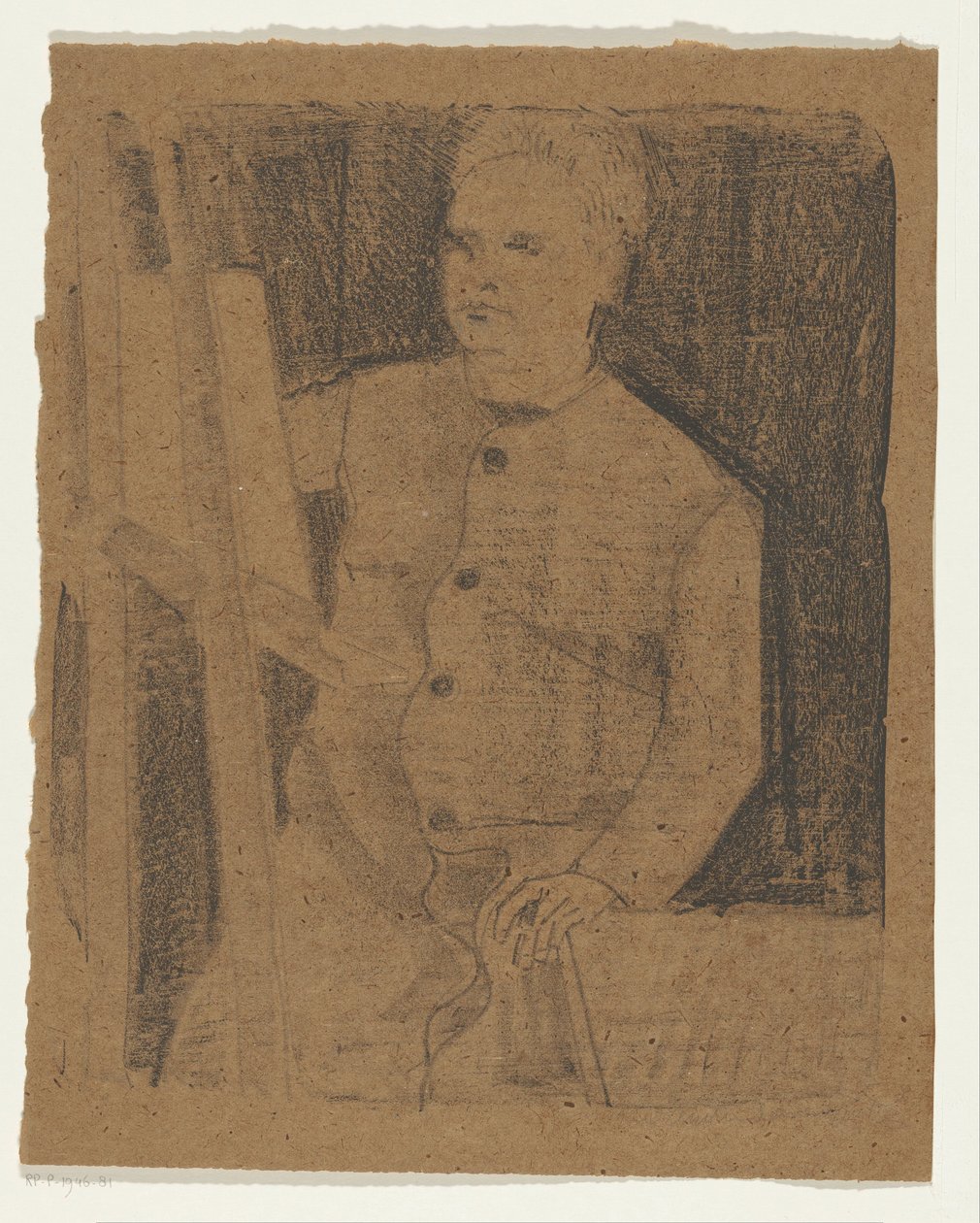 Autorretrato detrás del caballete de Samuel Jessurun de Mesquita (signed by artist)