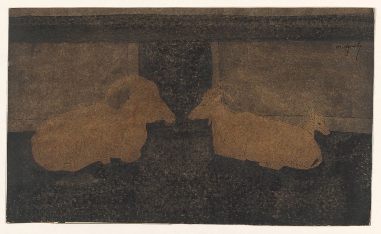 Unas cabras reclinadas de Samuel Jessurun de Mesquita