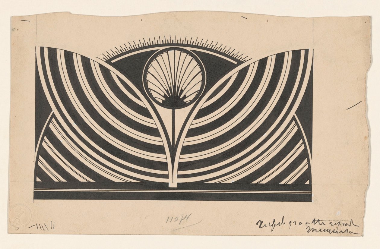 Diseño de un sello tipográfico ornamental de Samuel Jessurun de Mesquita