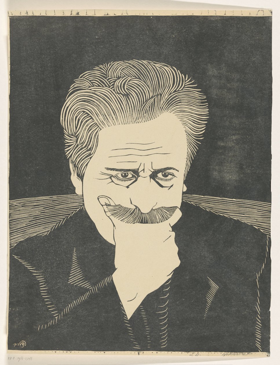 Autorretrato con la mano en el bigote de Samuel Jessurun de Mesquita