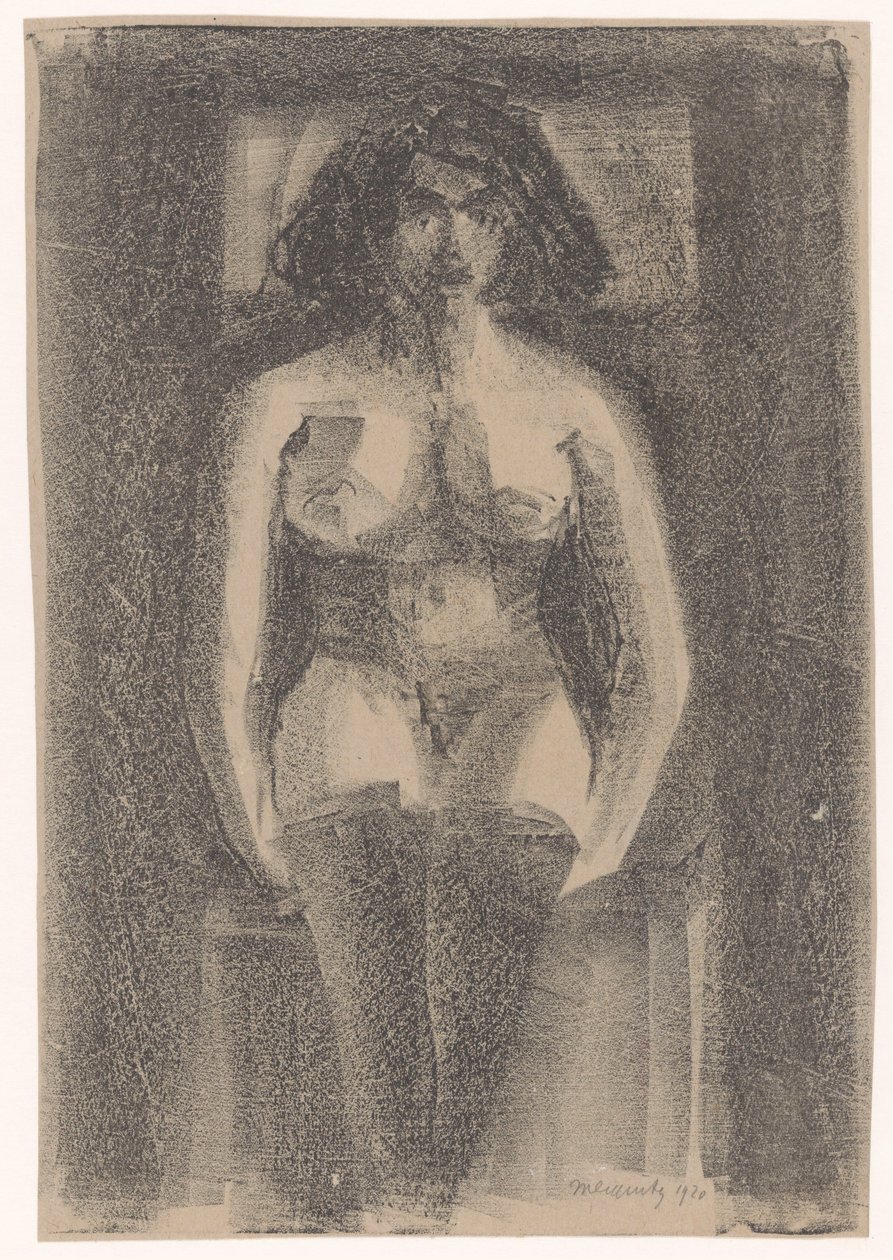 Mujer sentada desnuda, con medias de Samuel Jessurun de Mesquita