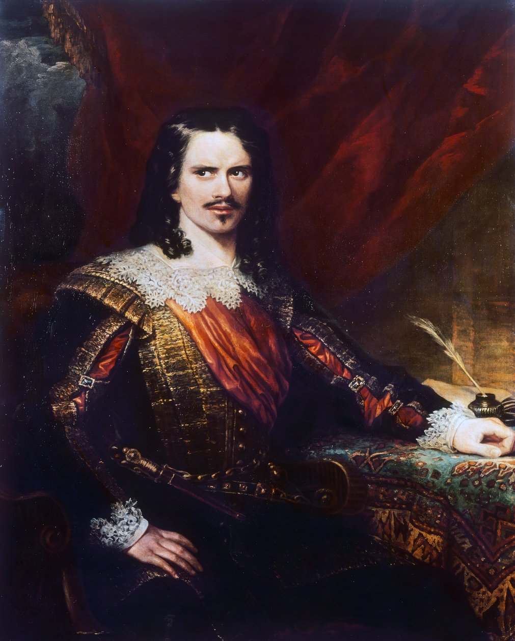 Retrato de Charles John Kean (1811-1868), director y director de teatro inglés, pintura de Samuel John Stump (fallecido en 1863) óleo sobre lienzo de Samuel John Stump