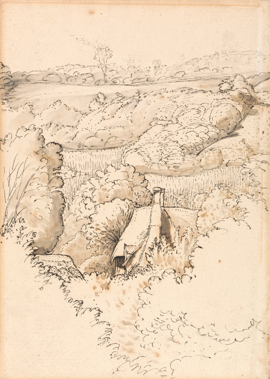 Una cabaña entre árboles, Shoreham de Samuel Palmer