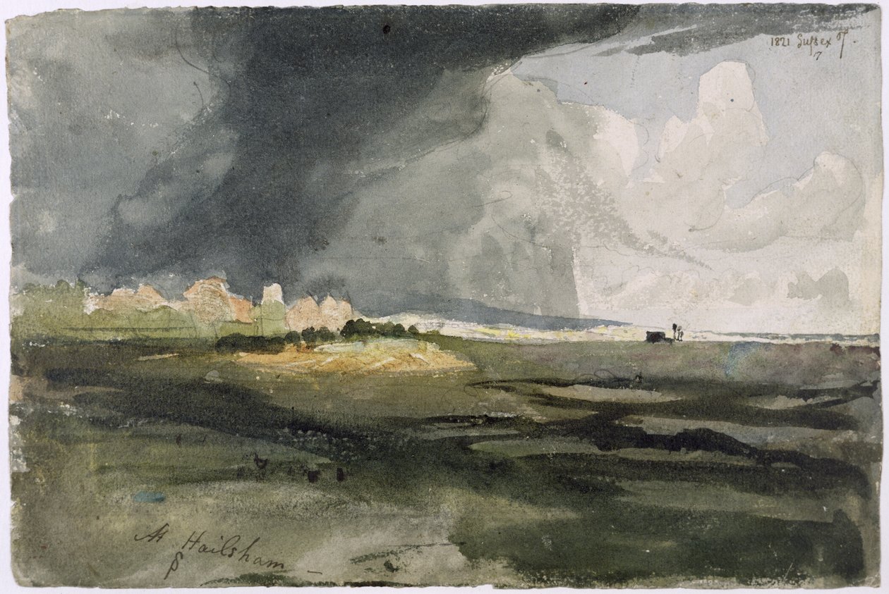 En Hailsham, Sussex: Se aproxima una tormenta, 1821 de Samuel Palmer