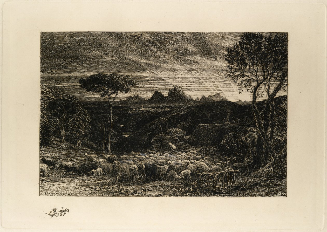 Apertura del redil, o Temprano por la mañana de Samuel Palmer