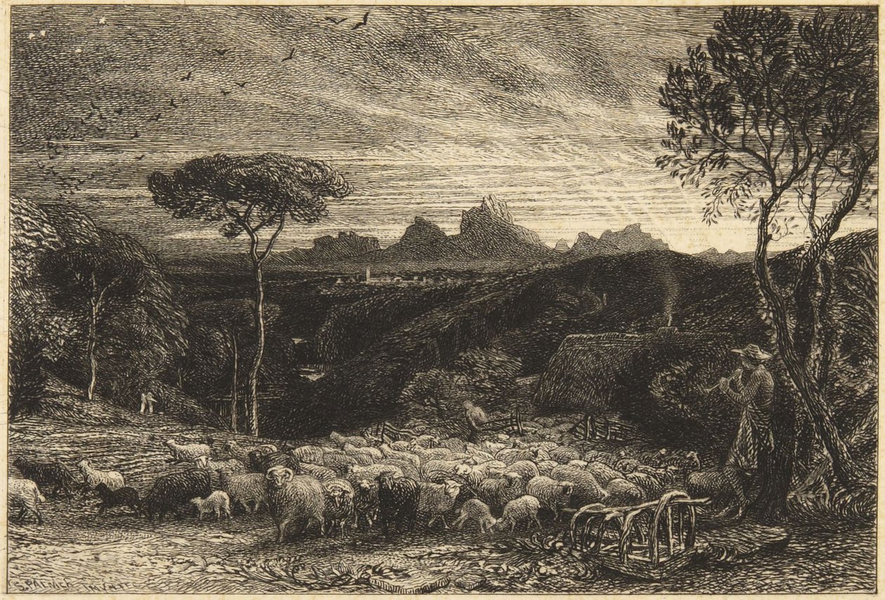 «Apertura del redil» o «Mañana temprano» de Samuel Palmer