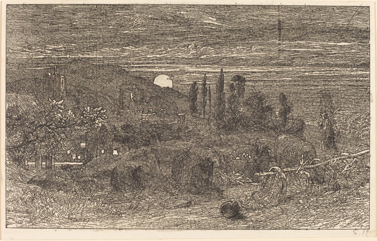 La luna creciente, o un pastoral inglés de Samuel Palmer