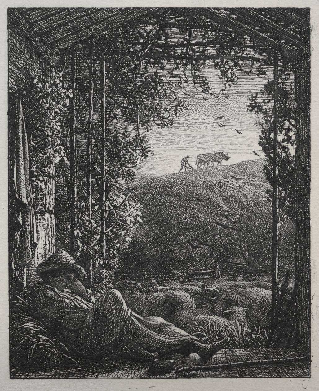 El pastor durmiente de Samuel Palmer