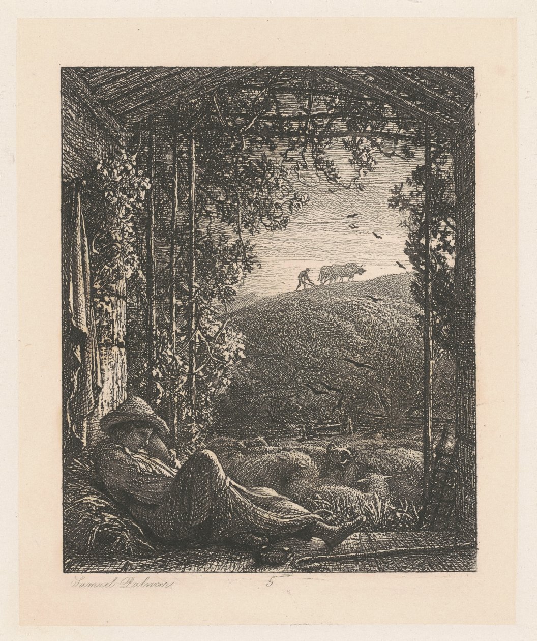 El pastor dormido de Samuel Palmer