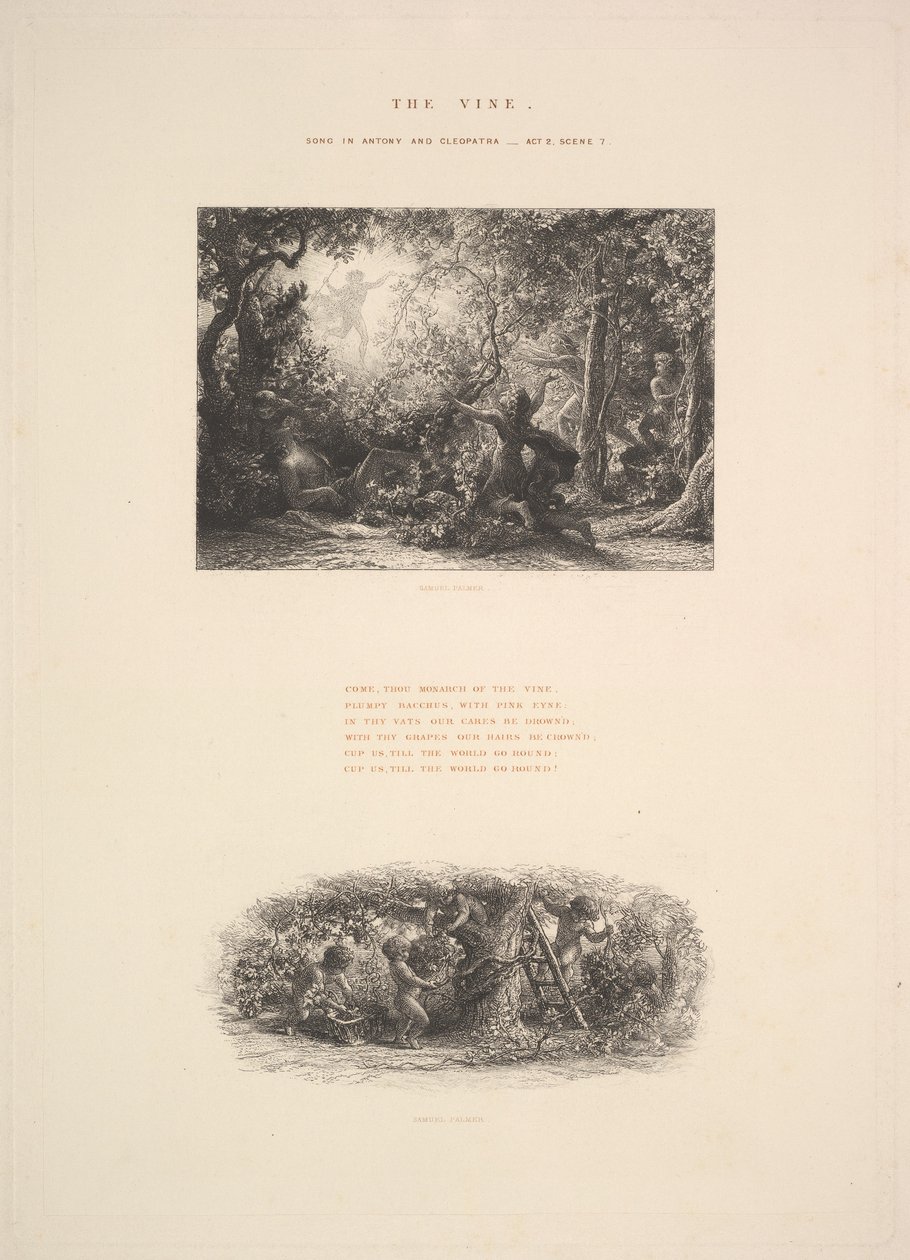 La vid, o Bacchus regordete, 1880 de Samuel Palmer