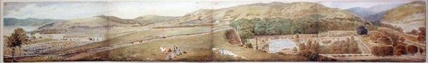 Boceto para un panorama - La ciudad de Largs, Ayrshire, julio 1856 de Samuel Parlber