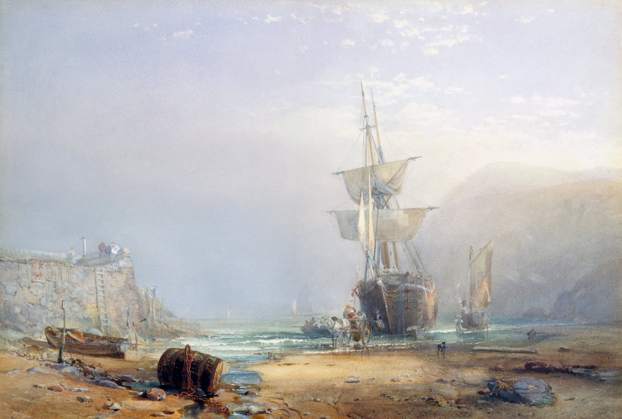 Una mañana brumosa en la costa de Devon, 1853 de Samuel Phillips Jackson