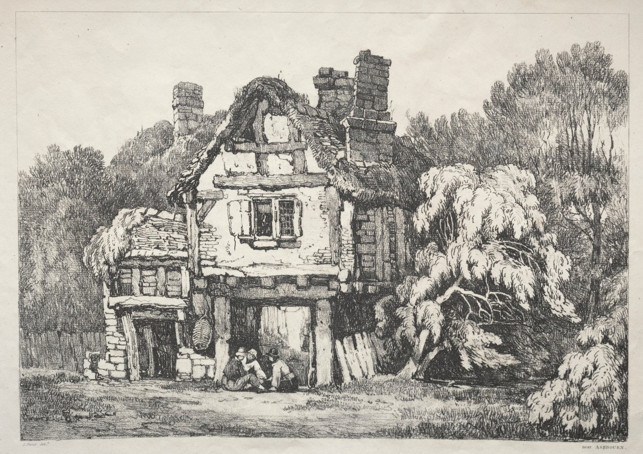 A Series of Ancient Buildings and Rural Cottages in the North of England:  Near Ashbourn de Samuel Prout