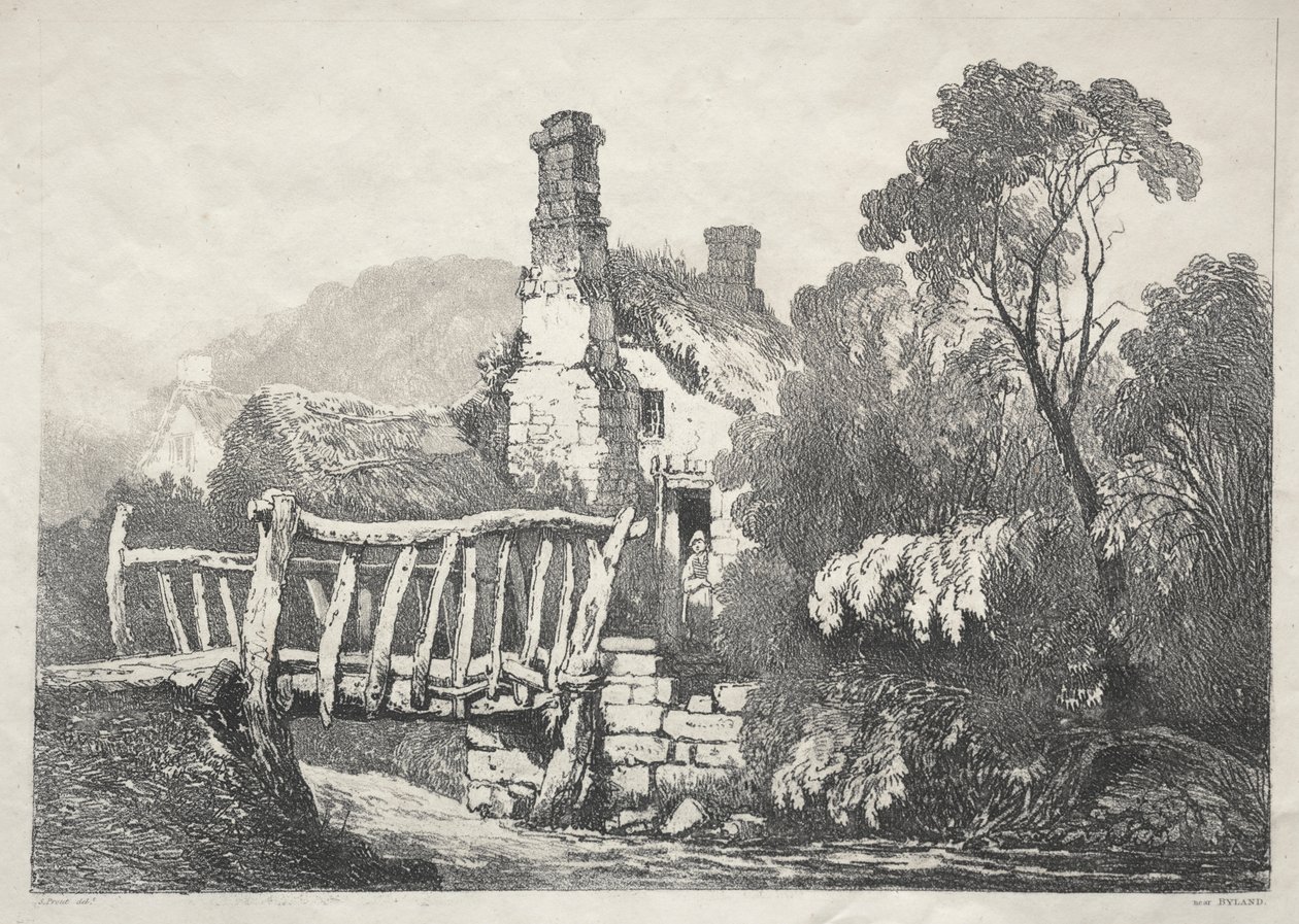 A Series of Ancient Buildings and Rural Cottages in the North of England:  Near Byland de Samuel Prout