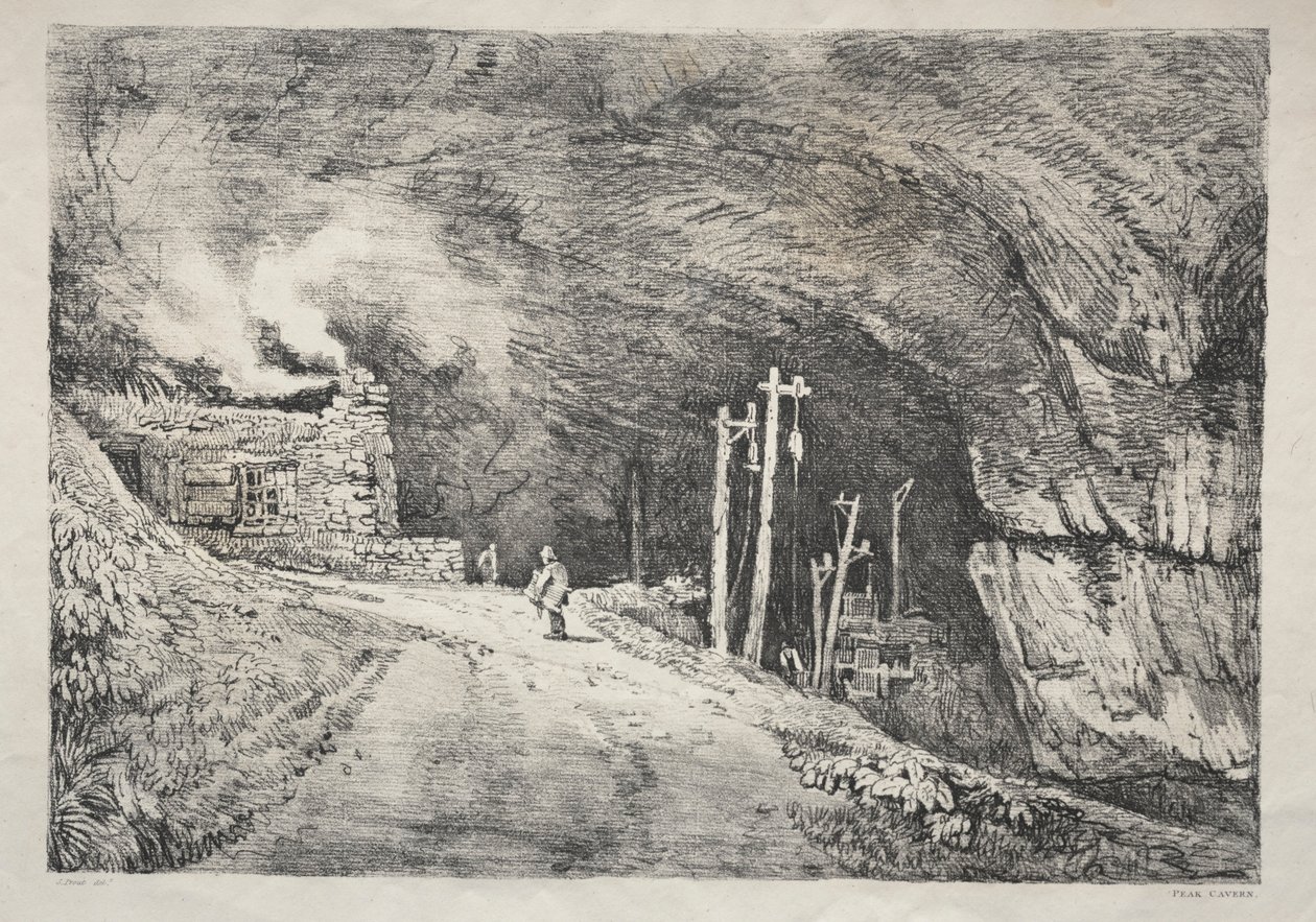 Una Serie de Edificios Antiguos y Cabañas Rurales en el Norte de Inglaterra: Caverna de Peak, 1821 de Samuel Prout