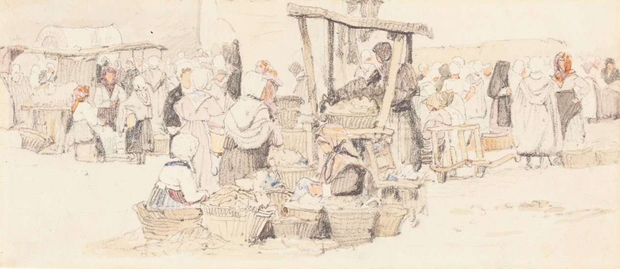 Un mercado al aire libre de Samuel Prout