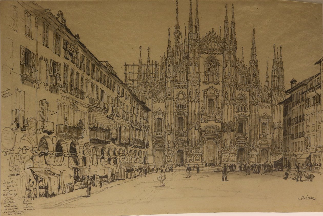 Catedral de Milán, fecha desconocida (acuarela sobre papel) de Samuel Prout