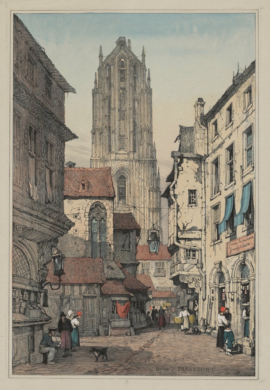 Facsímiles de bocetos hechos en Flandes y Alemania: Cúpula, Fráncfort, c. 1833 de Samuel Prout