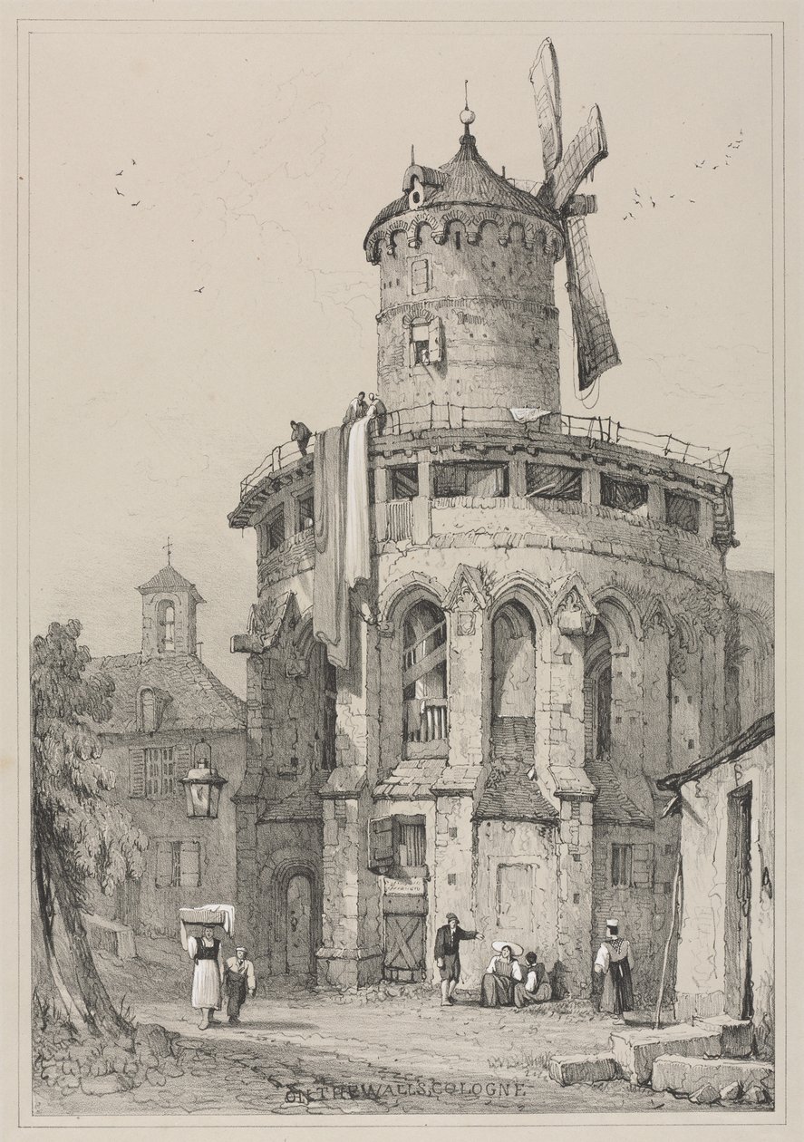 Facsímiles de bocetos hechos en Flandes y Alemania: En las paredes, Colonia, 1833 de Samuel Prout