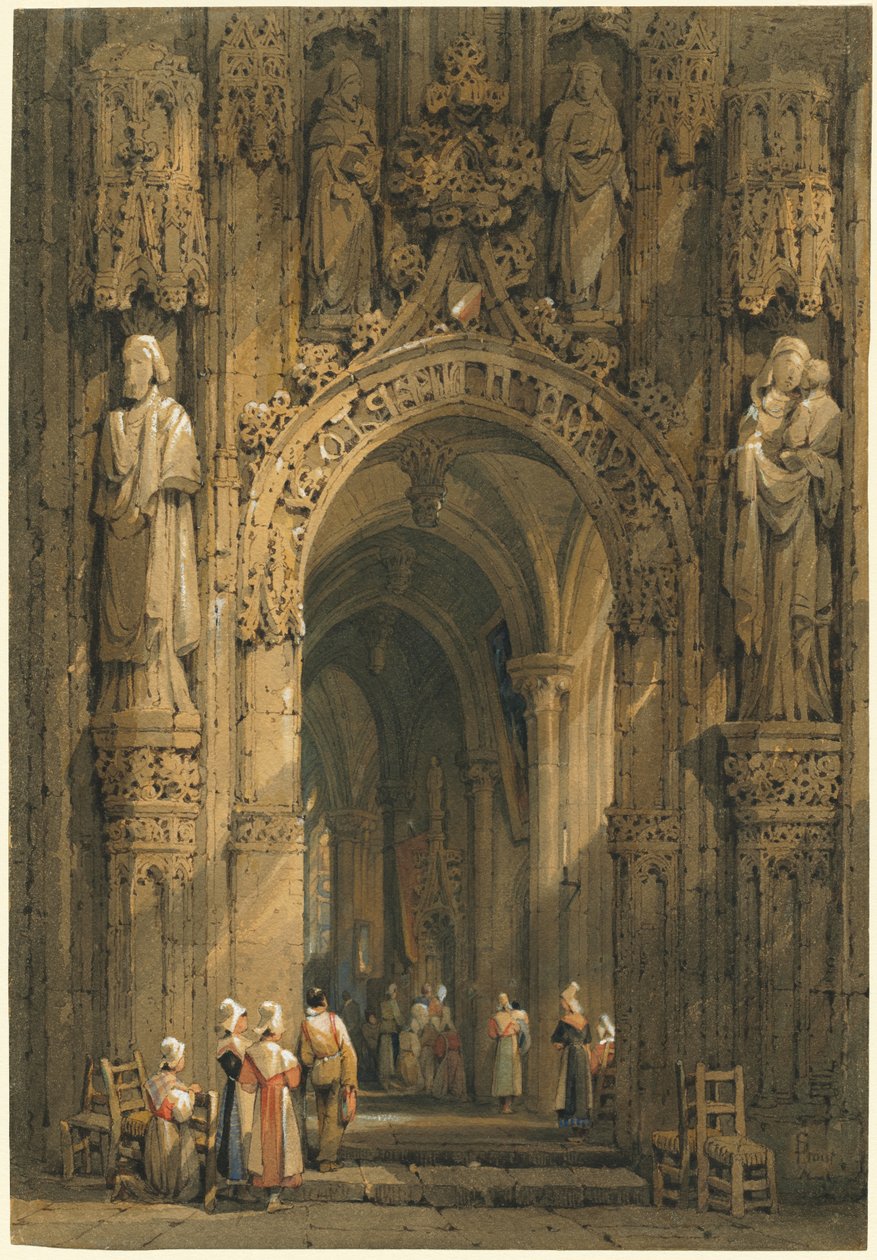 Interior de una catedral de Samuel Prout