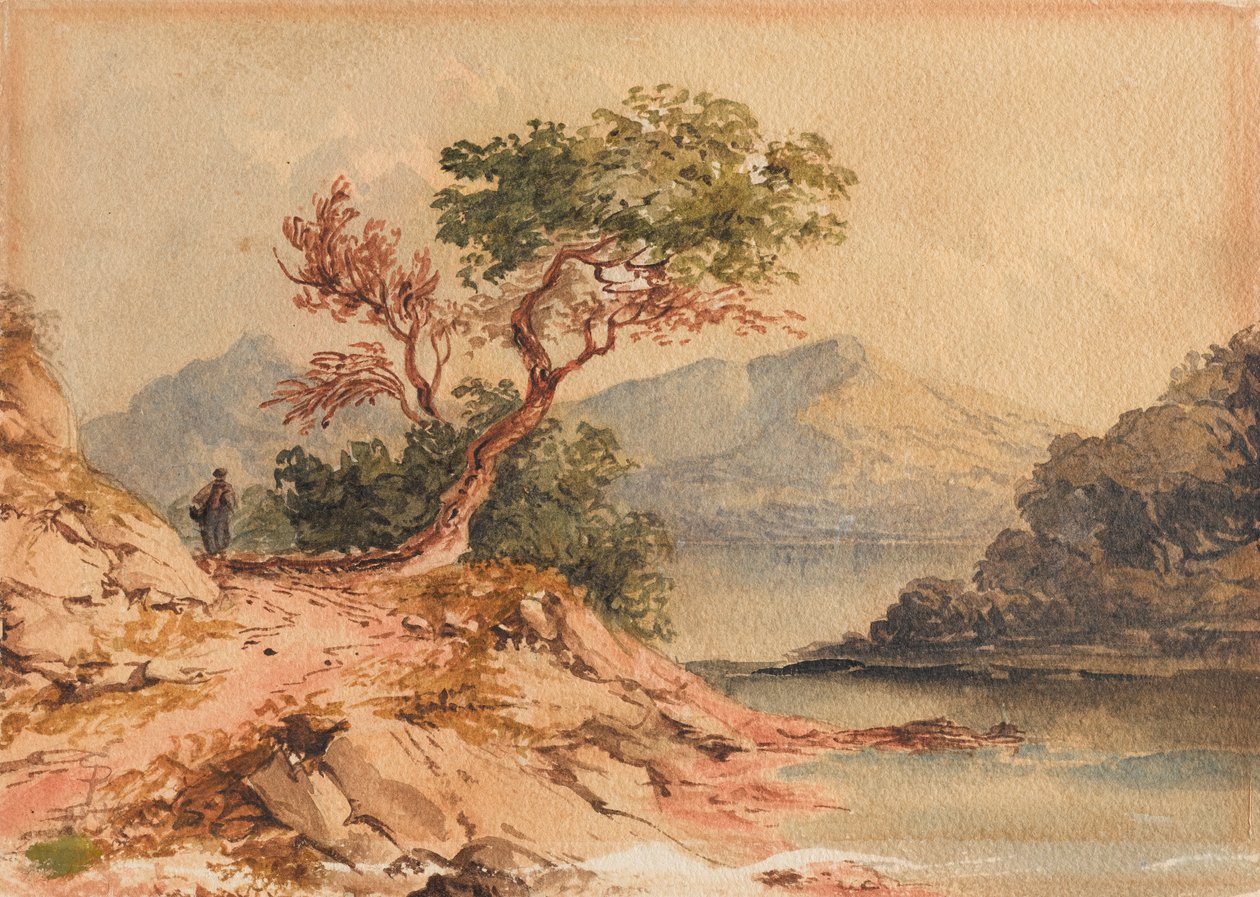 Paisaje con figura de Samuel Prout