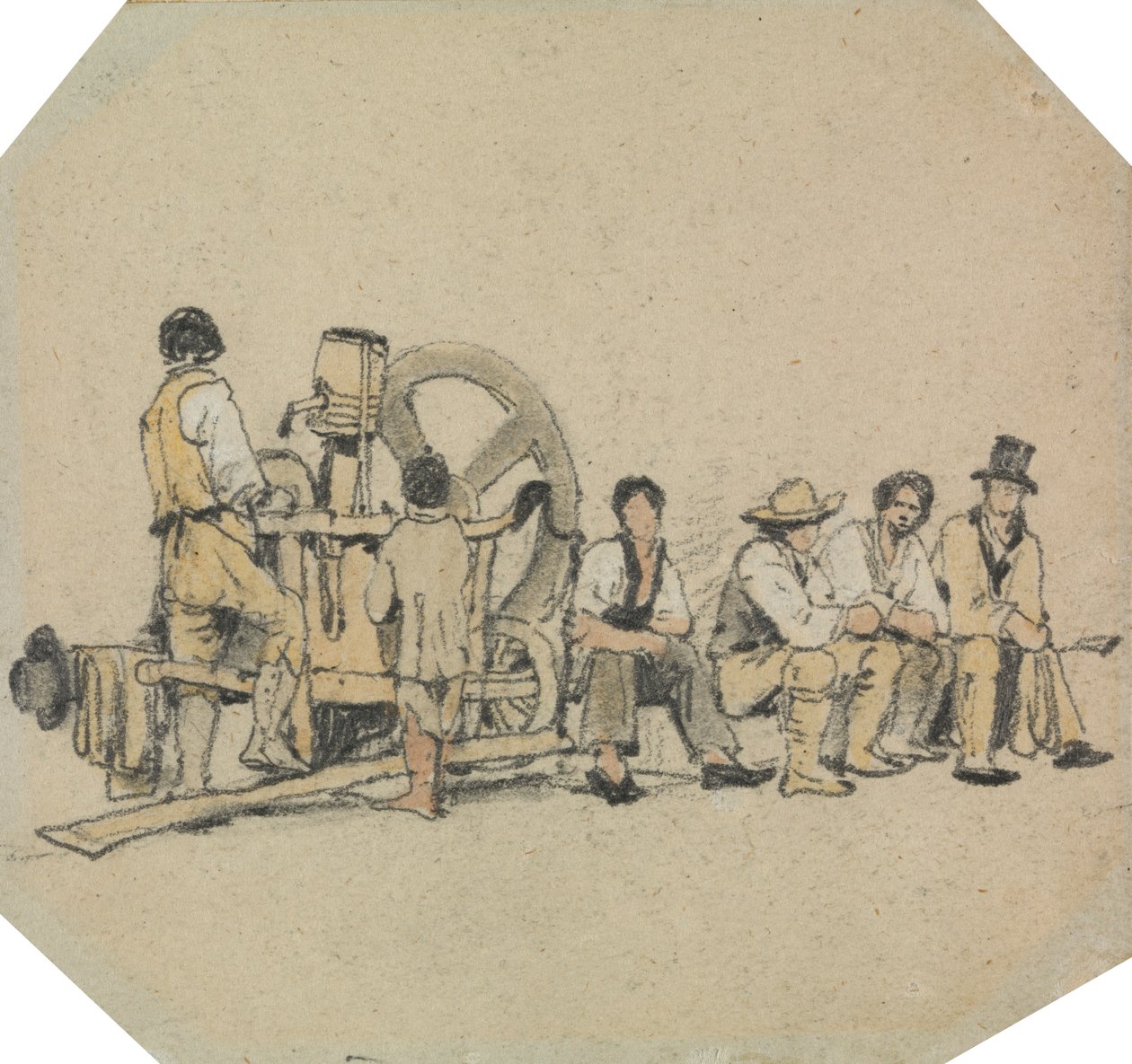 Amoladora mecánica con figuras de Samuel Prout
