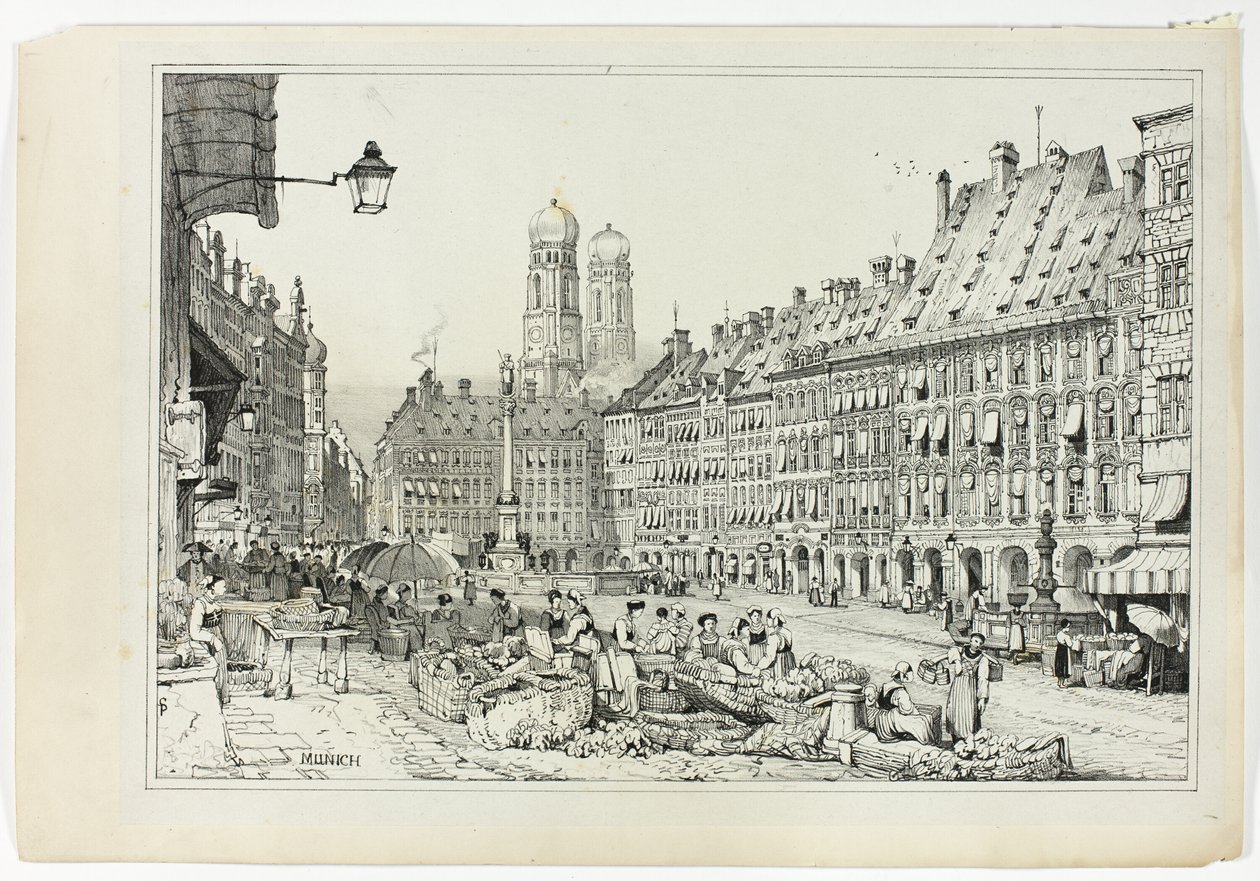 Múnich, a partir de facsímiles de bocetos realizados en Flandes y Alemania de Samuel Prout