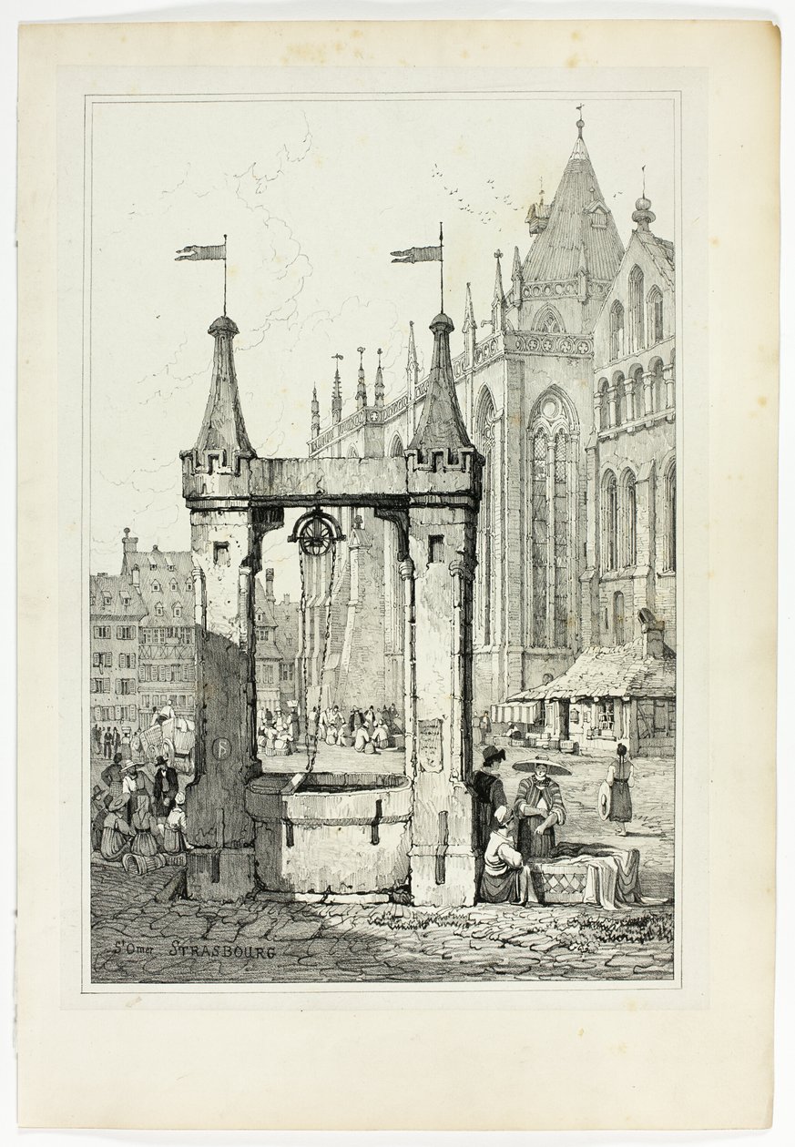 St Omer, Estrasburgo, a partir de facsímiles de bocetos realizados en Flandes y Alemania de Samuel Prout