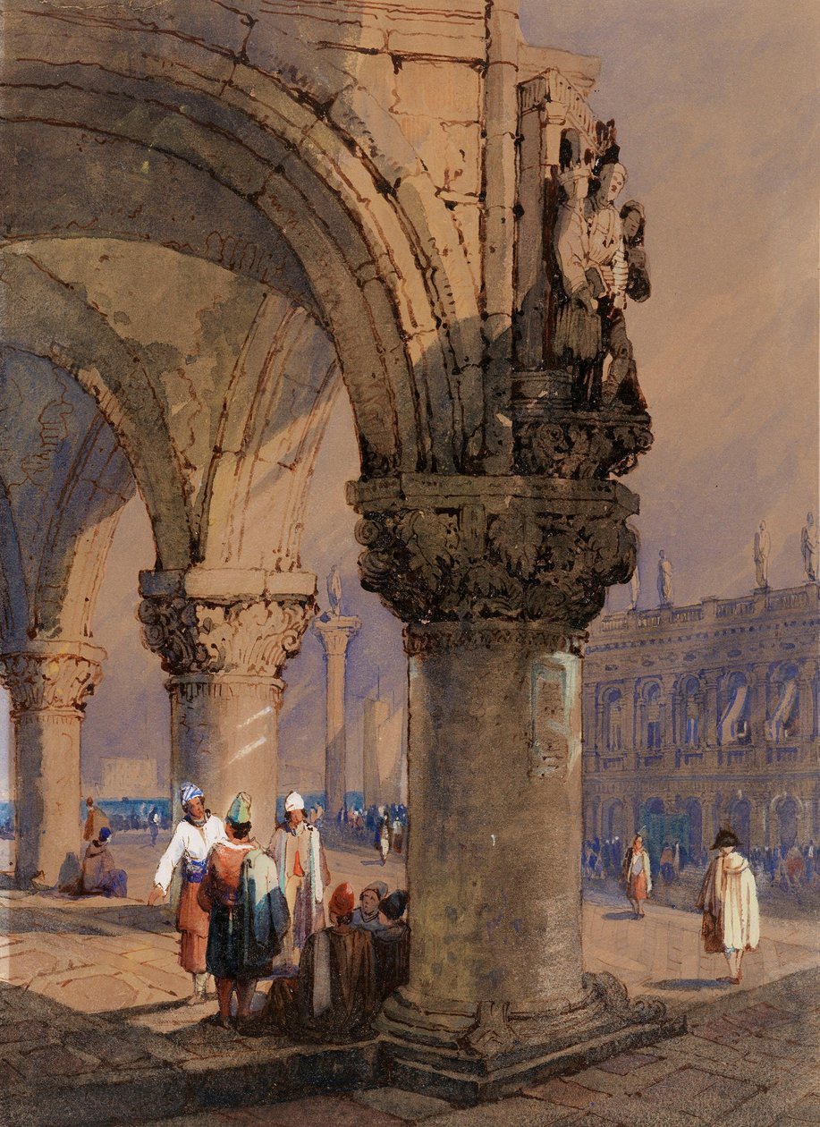 Columnata del Palacio Ducal, Venecia de Samuel Prout