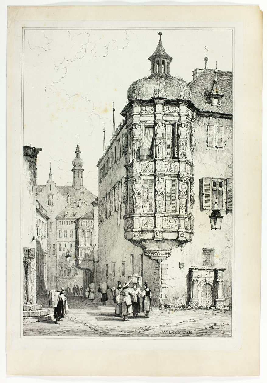 Wurzburgo, a partir de facsímiles de bocetos realizados en Flandes y Alemania de Samuel Prout