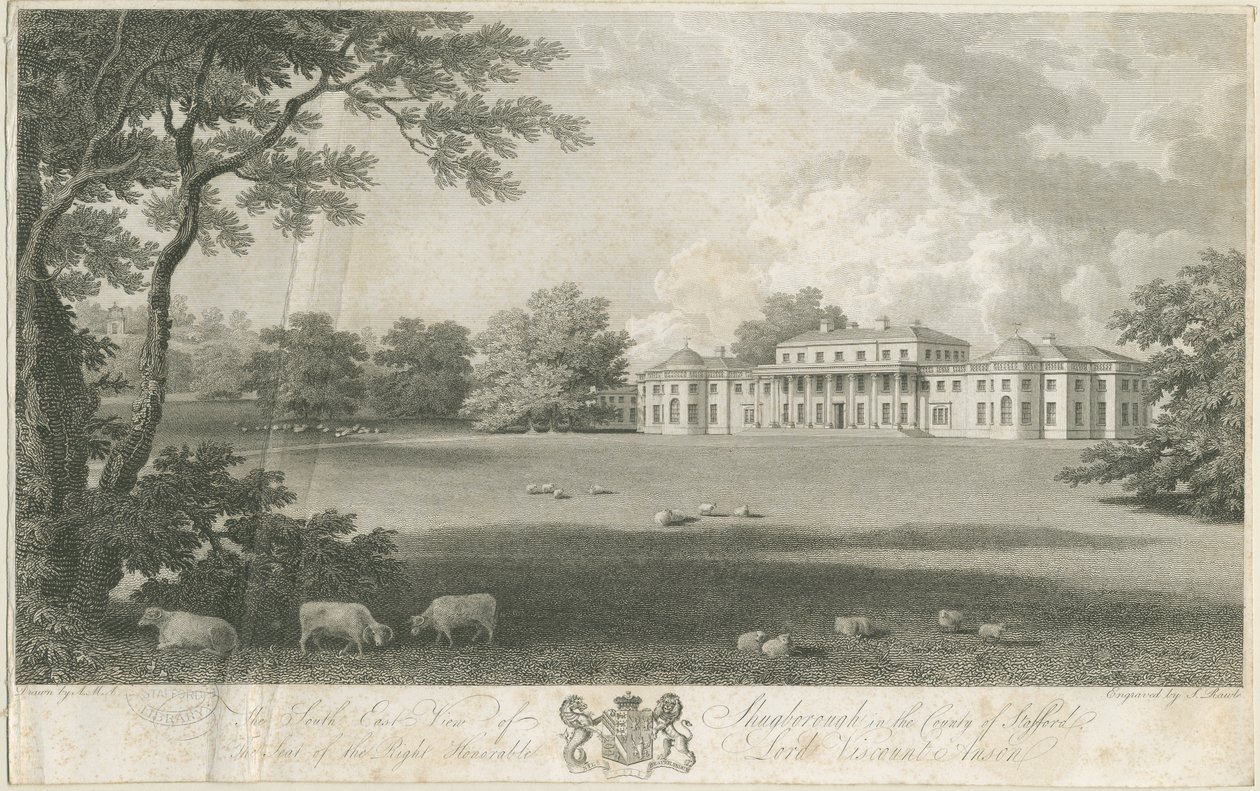 Salón Shugborough: grabado de Samuel Rawle