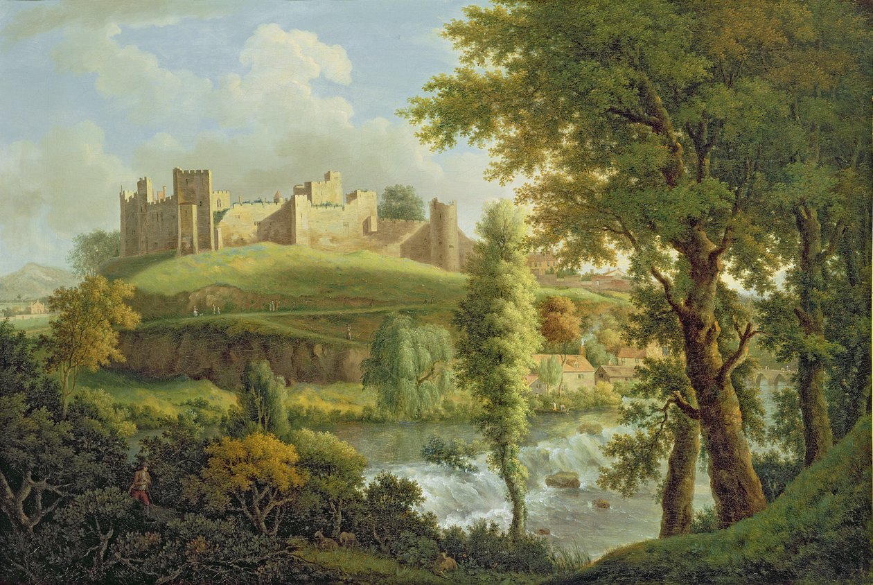 Castillo de Ludlow con Dinham Weir, desde el suroeste, c.1765-69 de Samuel Scott
