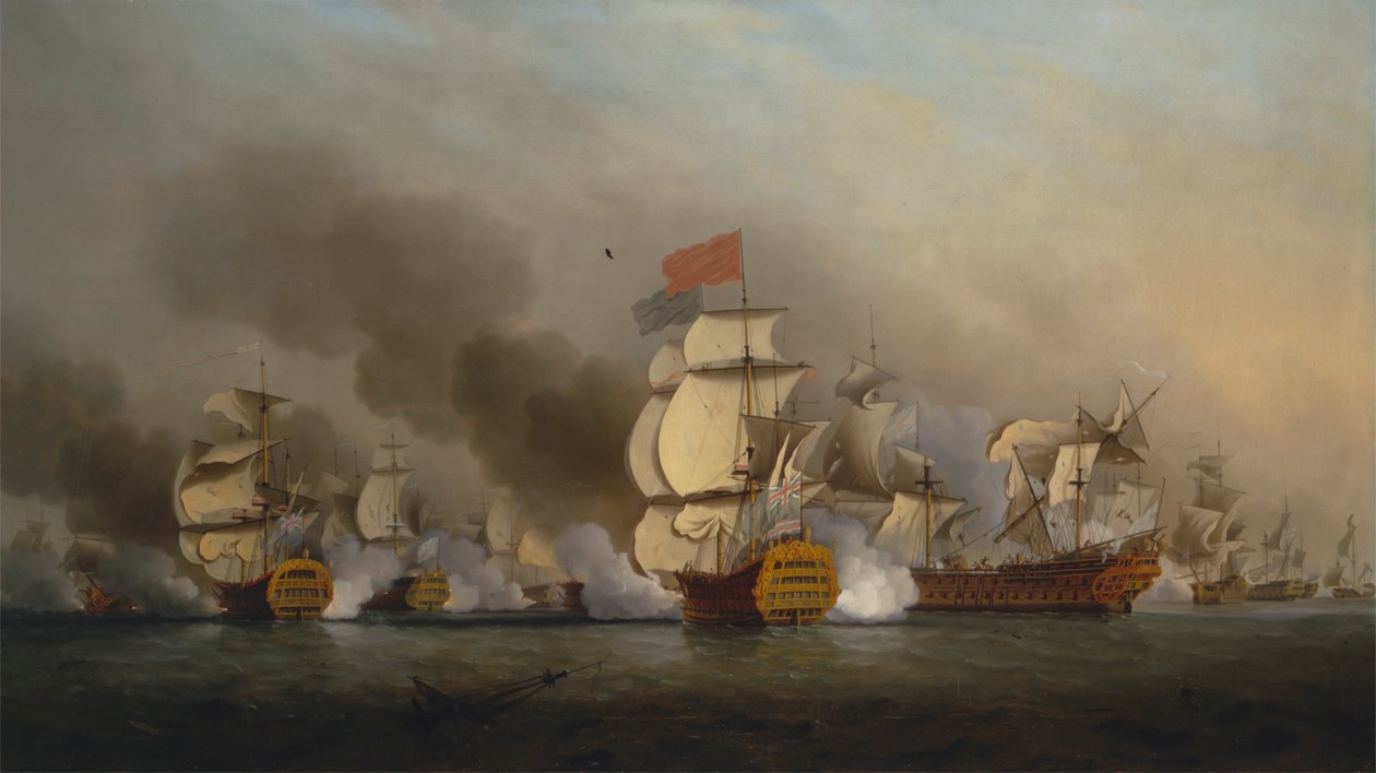 Victoria del Vicealmirante Sir George Anson frente al Cabo Finisterre de Samuel Scott